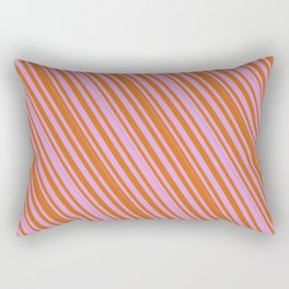 [ Thumbnail: Chocolate and Plum Colored Lined/Striped Pattern Rectangular Pillow ]