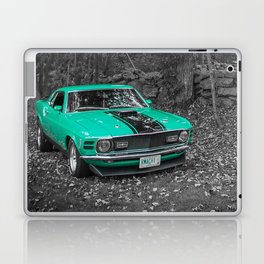 Vintage turquiose Mach I American Classic Muscle car automobile transportation color photography / photographs poster poster Laptop Skin