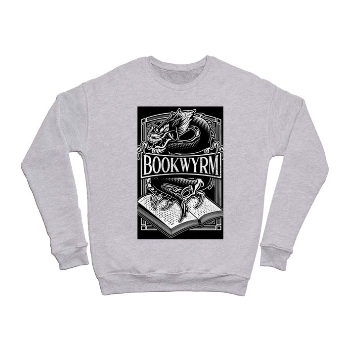 Book Wyrm BookWyrm Dragon Reading Lover Distressed Crewneck Sweatshirt