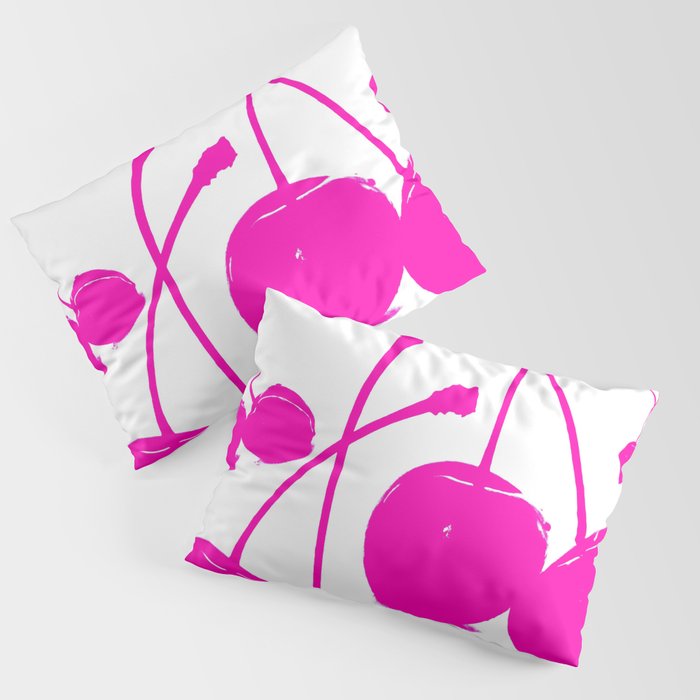 Pink neon Cherry Pillow Sham