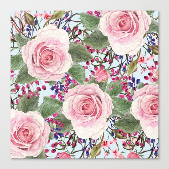 Watercolor Roses #2 Canvas Print