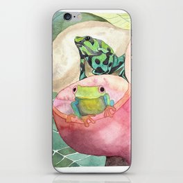 Cute tropical frogs iPhone Skin