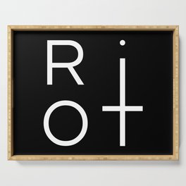 Riot Typography with Inverted Cross Serving Tray