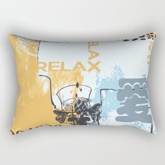 Random abstract typography street art Rectangular Pillow