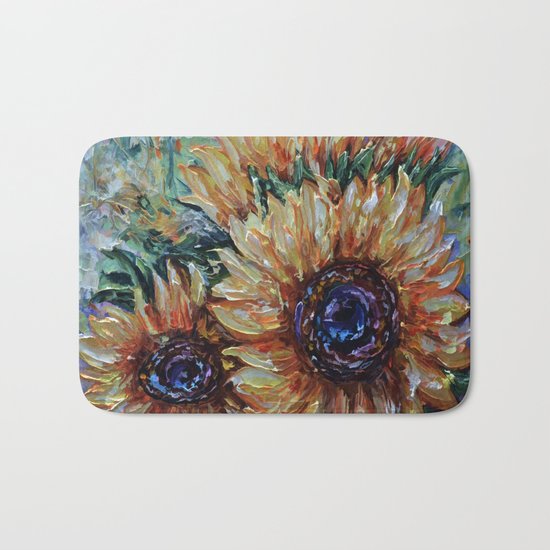 Ah, Sunflower by Lena Owens Bath Mat