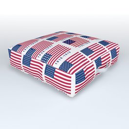 American Flag History Outdoor Floor Cushion