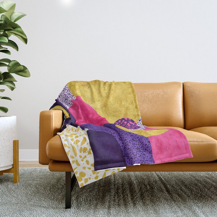 Purple and gold throw blankets deals