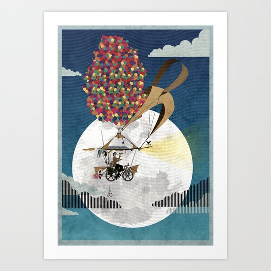 Flying Bicycle Art Print