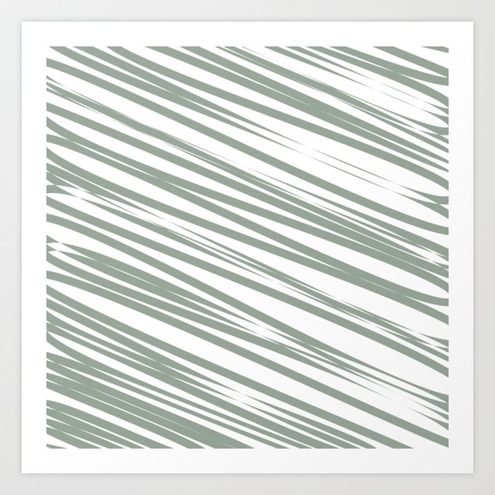 Gray green stripes background Art Print