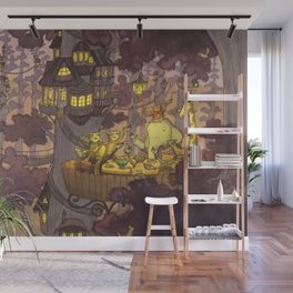 Treehouse Dinner With Animal Friends Wall Mural