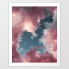 Cotton candy clouds. Art Print