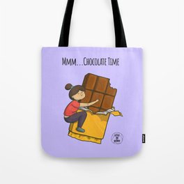 Chocolate Time on Lavender Tote Bag