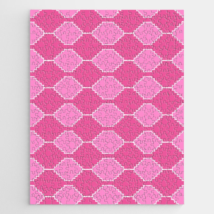 Feminine Pink Southwest Kilim Pattern Jigsaw Puzzle
