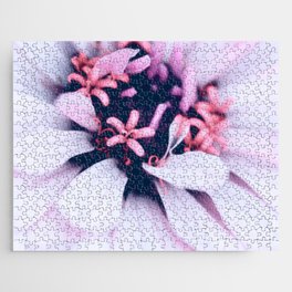 Pastel Pink Zinnia Flower Macro Photography Jigsaw Puzzle