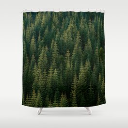 GREEN FOREST PATTERN Shower Curtain
