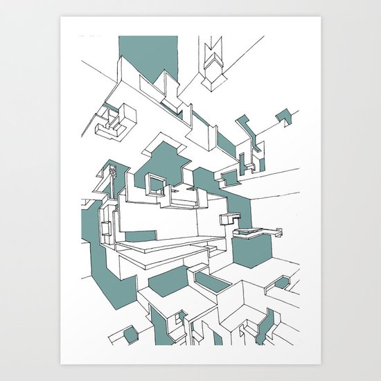1.10 b&w&b Art Print