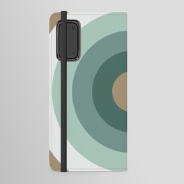 White smoke, light slate gray, rosy brown, silver, dim gray concentric circles Android Wallet Case