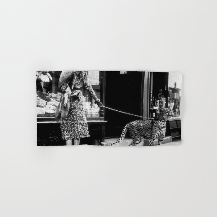 Woman Walking Pet Cheetah in London, 1939 Hand & Bath Towel