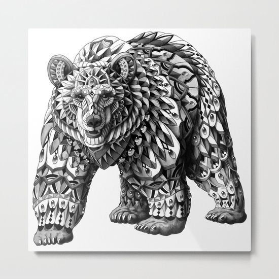 Ornate Bear Metal Print