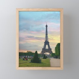 Eiffel Tower and Sunset Framed Mini Art Print