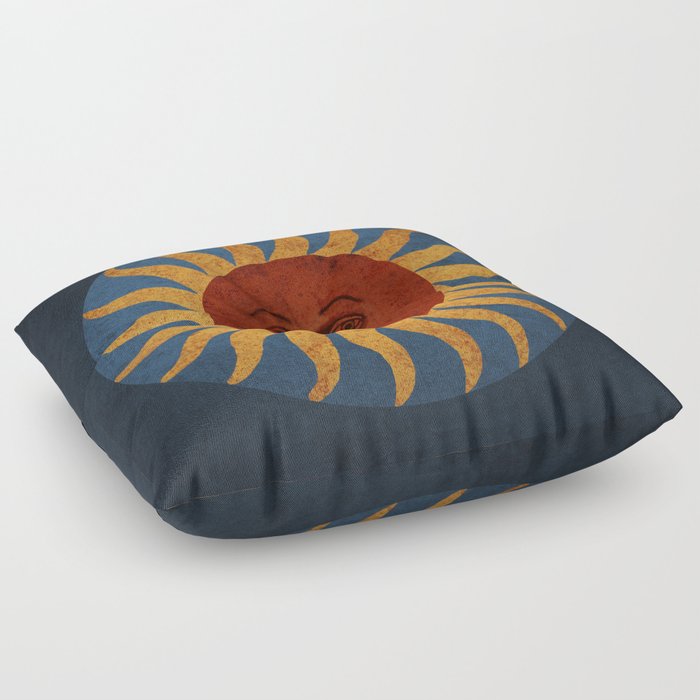 Sun - Recreation of Veit Stoss Rosary Medallion  Floor Pillow