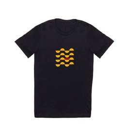 Yellow Waves with Red Accent T Shirt