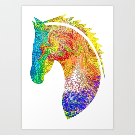 "Horse Colorful Silhouette" Art Print