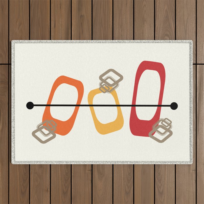 Mid Century Modern Shapes 01 Outdoor Rug
