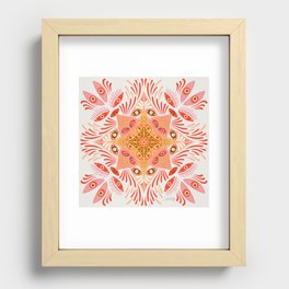Optical Mandala – Pink & Peach Recessed Framed Print