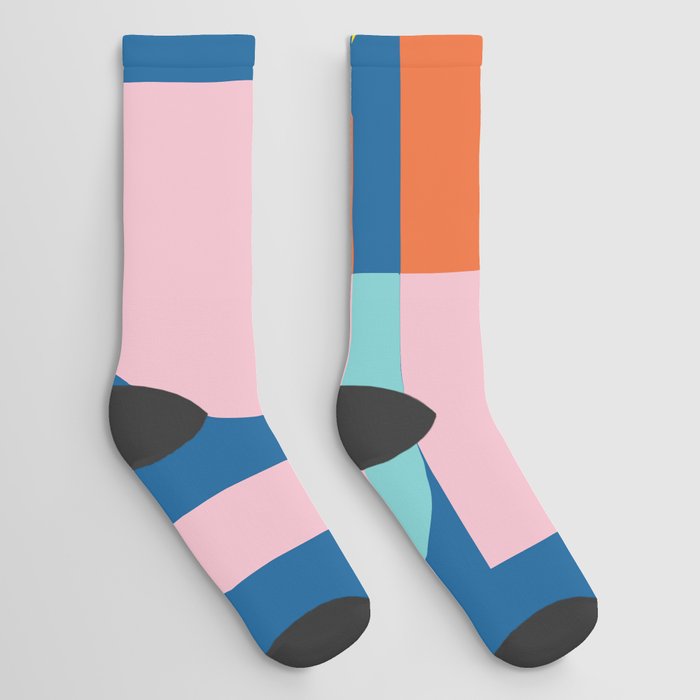 Shapes in Primary Blue  Socks