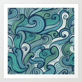 Intertwined Waves Art Print