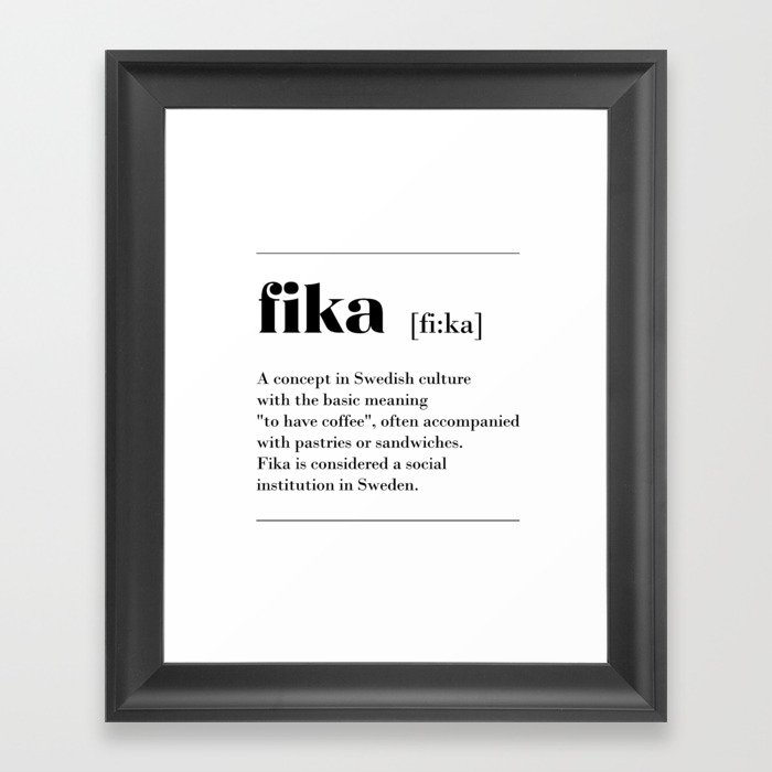 Fika swedish coffe break tradition Framed Art Print
