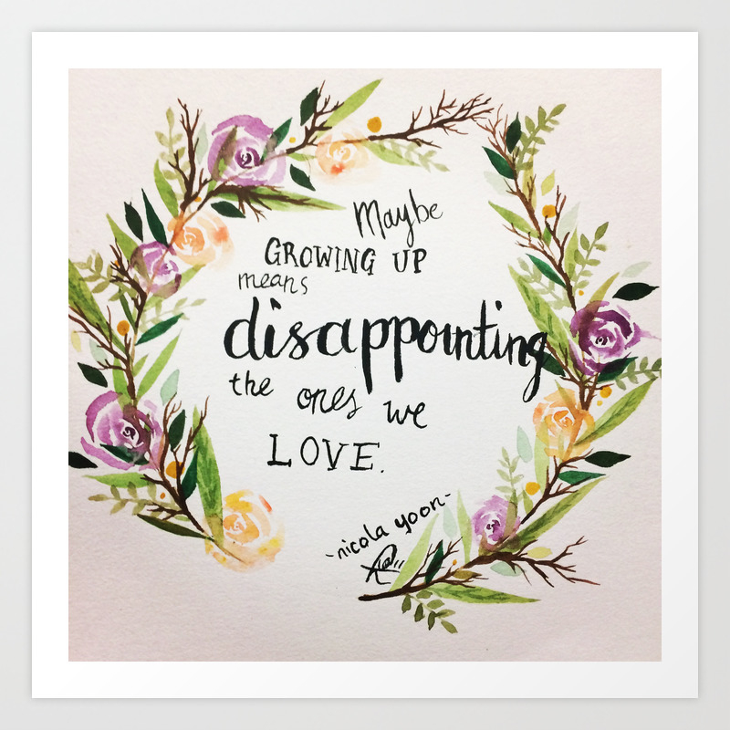 Quote From Everything Everything By Nicola Yoon Art Print By
