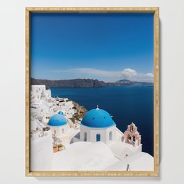 Santorini, Greece, Ocean Views Serving Tray