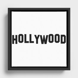 Hollywood Black Sign  Framed Canvas