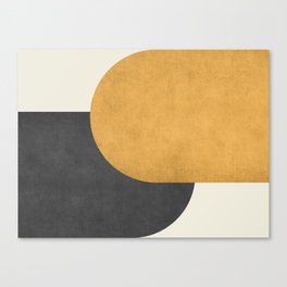 Halfmoon Colorblock - Gold Charcoal Canvas Print