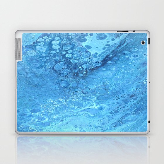 Blue Galaxy Acrylic Pour Painting Laptop Ipad Skin By