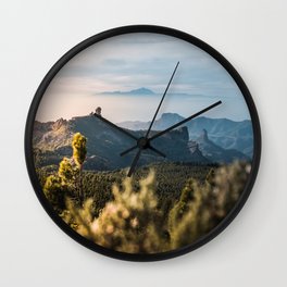 El Teide Vulcano between the clouds | Travel Photography Print Wall Clock