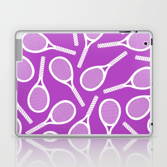 Medium line tennis racket pattern 9 Laptop & iPad Skin