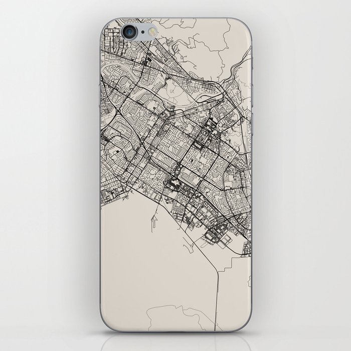 USA, Fremont Black&White City Map iPhone Skin