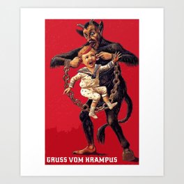 Gruss Vom Krampus Greetings From Christmas Demon Art Print