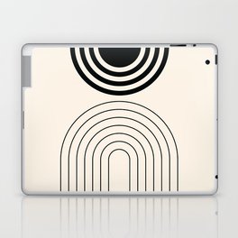 Geometric Lines in Black and Beige 2 (Rainbow and Sun) Laptop Skin