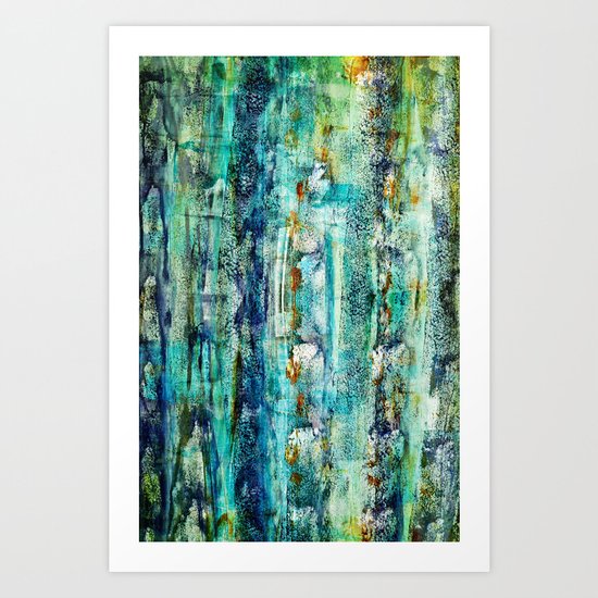 floating / blue Art Print