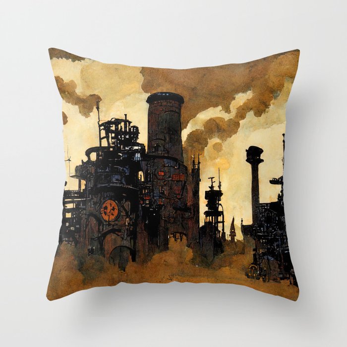 A world enveloped in pollution Throw Pillow