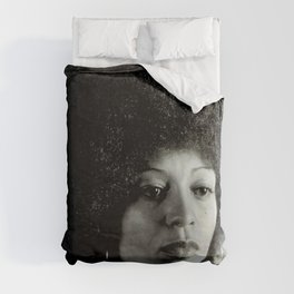 I've got the power, Angela Davis portrait, African American icon black and white photograph / photography by Philippe Halsman Duvet Cover