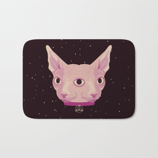 Two-Faced Sphynx From Outer Space Bath Mat