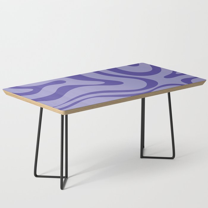Modern Retro Liquid Swirl Abstract Pattern Purple on Purple  Coffee Table