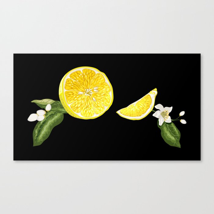 Vintage lime Fruits with Light Blue Background Canvas Print by Yulia ...