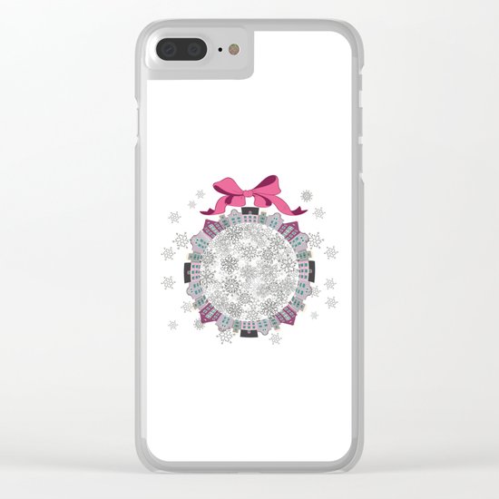 Christmas Town Clear iPhone Case