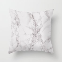 White Grey Marble Throw Pillow